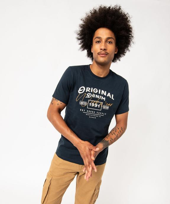 Tee-shirt homme à manches courtes avec imprimé rétro vue1 - GEMO (HOMME) - GEMO
