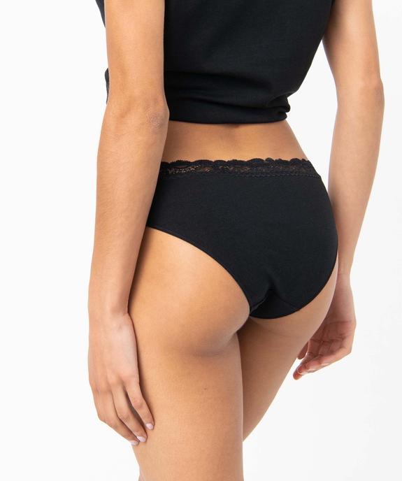 Culotte en coton stretch avec ceinture dentelle femme (lot de 2) vue6 - GEMO 4G FEMME - GEMO