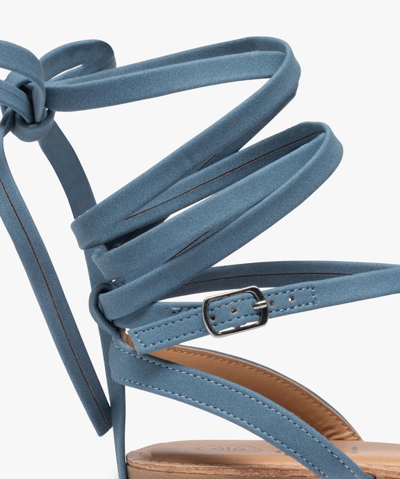 Sandales femme à fines brides lacées cheville vue3 - GEMO (CASUAL) - GEMO
