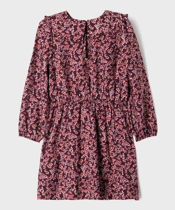 Robe à manches longues à motifs fleuris fille vue3 - GEMO 4G FILLE - GEMO