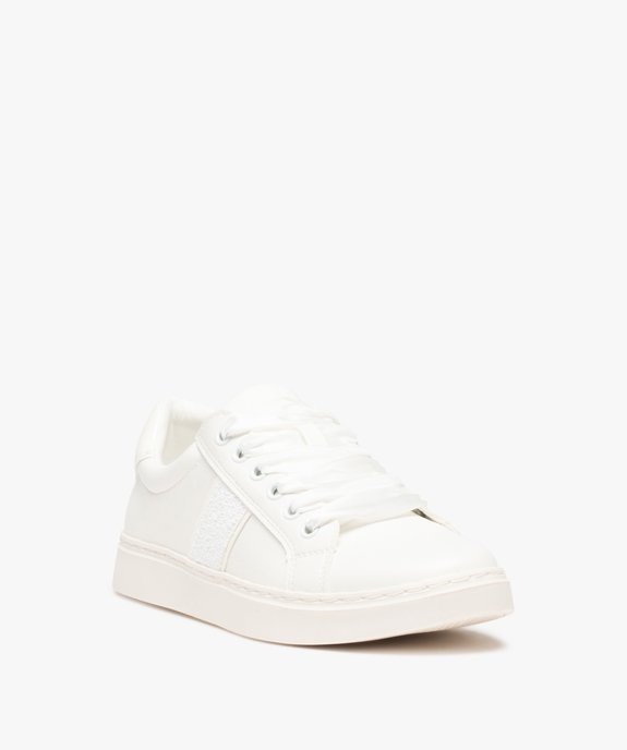 Baskets femme unies à lacets en ruban satin vue2 - GEMO (SPORTSWR) - GEMO