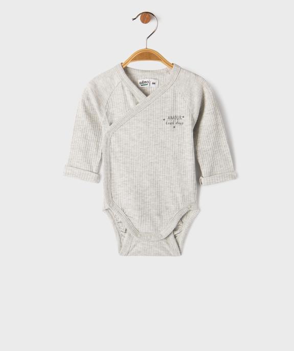 Ensemble naissance évolutif 3 pièces bébé : body, pantalon, bonnet vue2 - GEMO 4G BEBE - GEMO