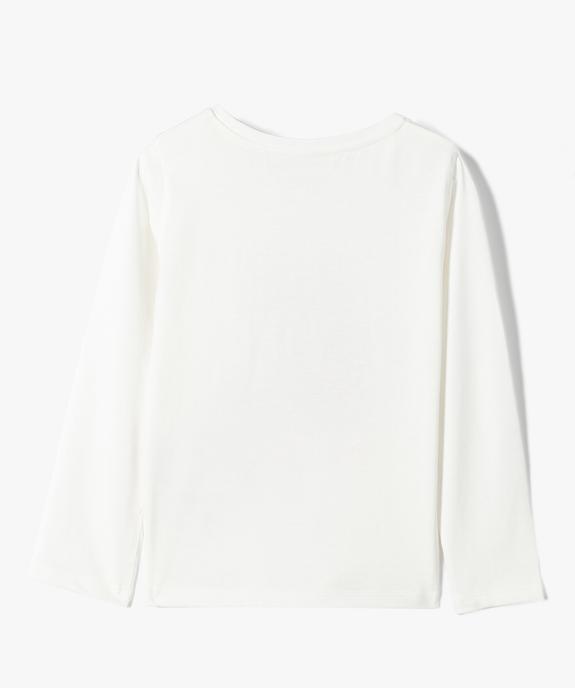 Tee-shirt fille à manches longues avec motif pailleté vue3 - GEMO (ENFANT) - GEMO