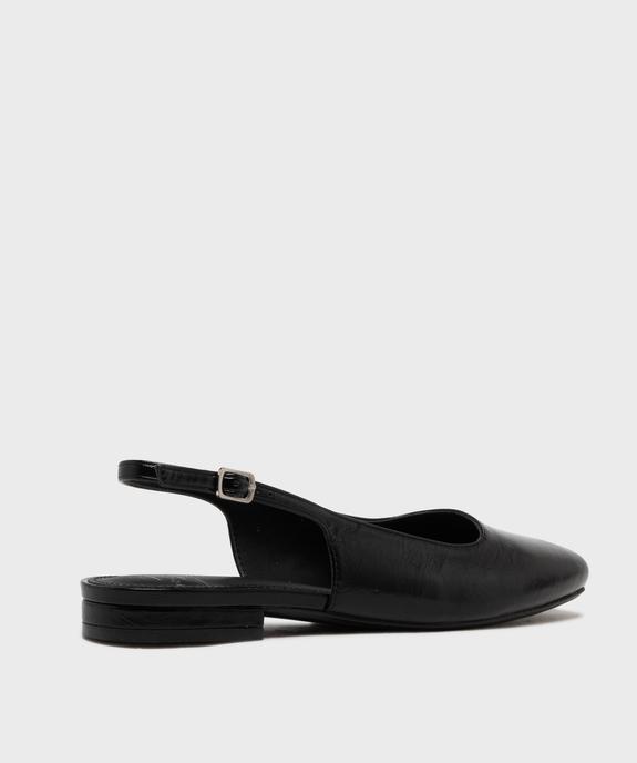 Escarpins slingback à bout carré et talon plat femme - Follow Me vue4 - FOLLOW ME - GEMO