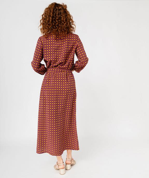 Robe longue imprimée forme chemise femme  vue3 - GEMO 4G FEMME - GEMO