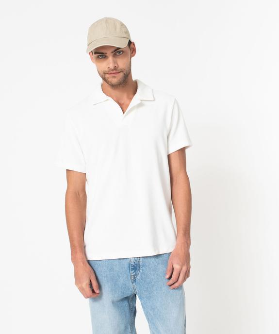 Polo manches courtes en éponge homme vue2 - GEMO (HOMME) - GEMO