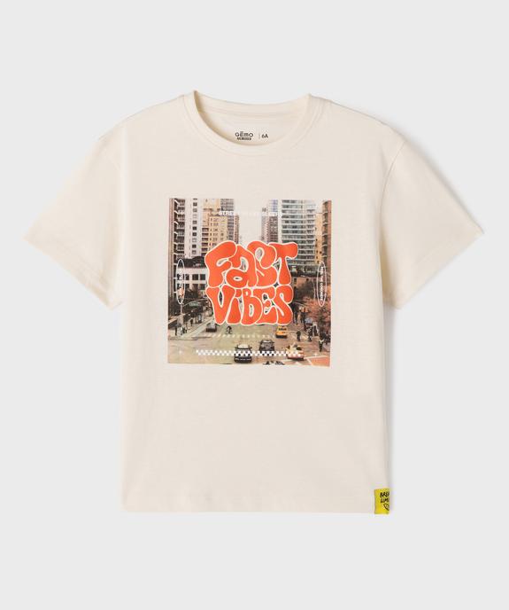 Tee-shirt manches courtes motif urbain garçon vue4 - GEMO 4G GARCON - GEMO