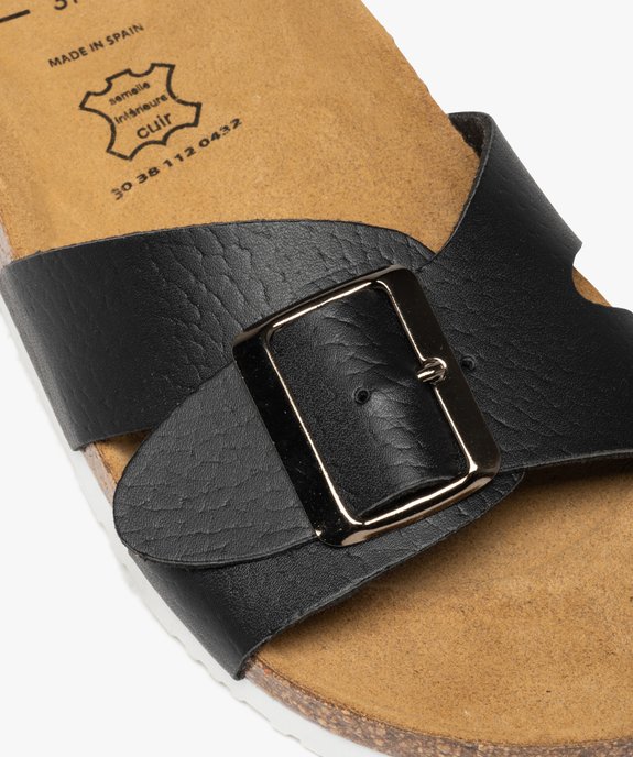 Mules femme plates à semelle liège et bride à boucle vue6 - GEMO (CASUAL) - GEMO