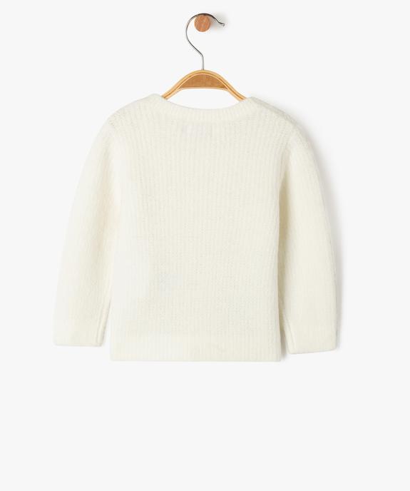 Gilet en maille ajourée à col rond bébé fille vue3 - GEMO(BEBE DEBT) - GEMO