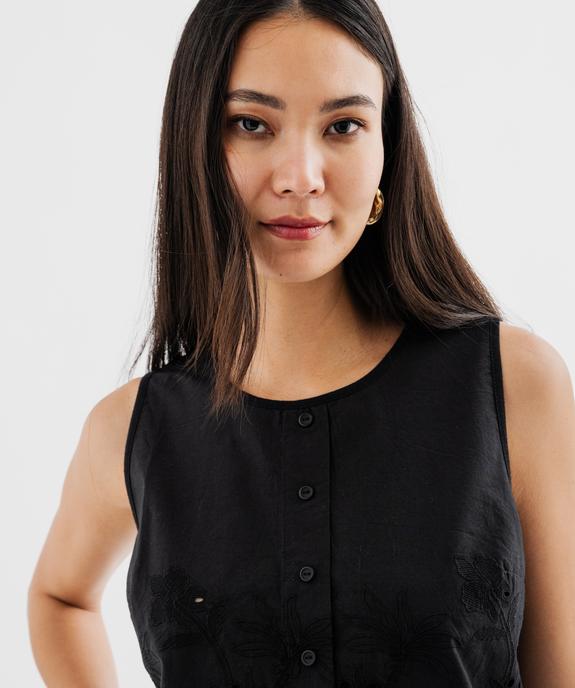 Débardeur en coton ajouré et jersey femme  vue2 - GEMO(FEMME PAP) - GEMO