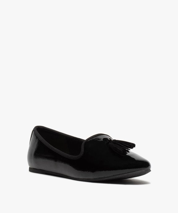 Slippers femme unis et vernis avec pompons décoratifs vue2 - GEMO(URBAIN) - GEMO