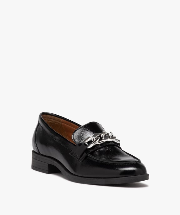Mocassins femme en cuir uni verni - Taneo vue2 - TANEO - GEMO