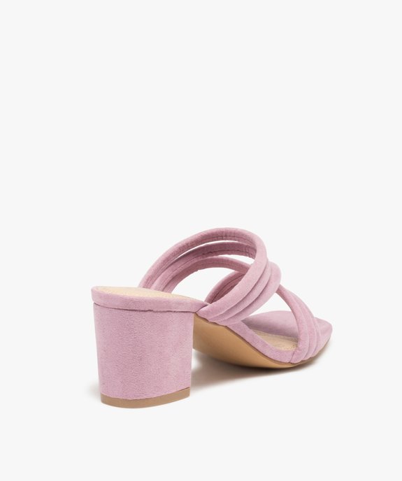 Mules femme unies à talon carré et brides rondes  vue4 - GEMO(URBAIN) - GEMO