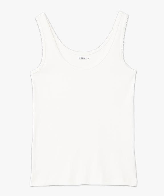 Débardeur lingerie en maille côtelée femme vue7 - GEMO 4G FEMME - GEMO