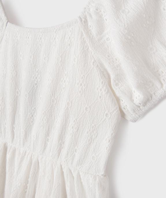 Robe courte en dentelle à manches courtes bouffantes fille vue2 - GEMO (JUNIOR) - GEMO