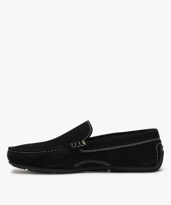 Mocassins homme unis dessus et intérieur cuir vue3 - GEMO (CASUAL) - GEMO