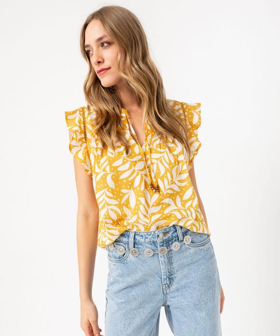 Blouse sans manches avec volants aux emmanchures femme vue1 - GEMO(FEMME PAP) - GEMO