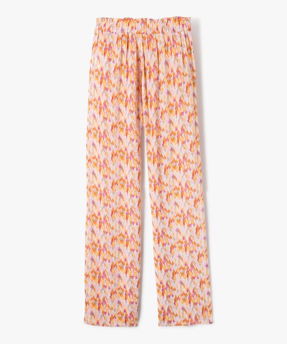 Pantalon fille imprimé coupe ample - LuluCastagnette vue4 - LULUCASTAGNETTE - GEMO
