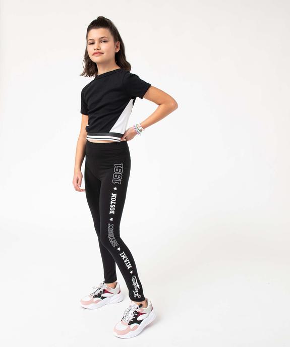 Leggings fille avec inscription sur une jambe vue5 - GEMO (JUNIOR) - GEMO