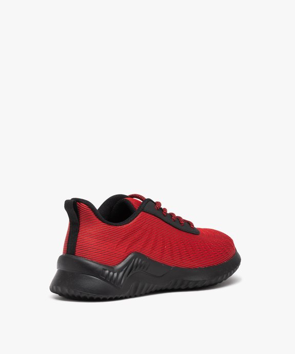Baskets garçon unies en mesh avec reliefs vue4 - GEMO (ENFANT) - GEMO