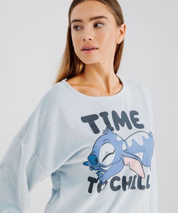 Pyjama en velours douillet imprimé femme - Stitch vue2 - LILO & STITCH - GEMO