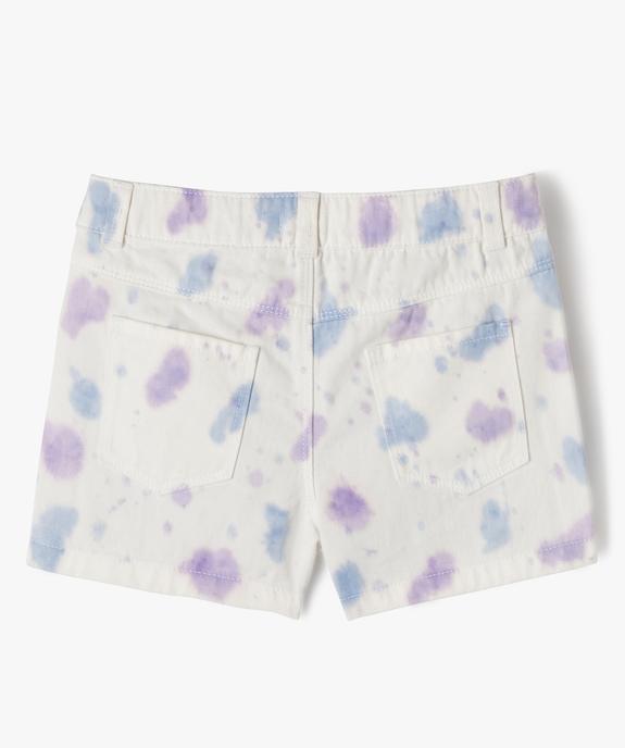 Short en coton à motifs tachetés fille vue3 - GEMO 4G FILLE - GEMO