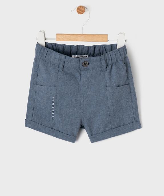 Short en flanelle à revers et taille élastiquée bébé garçon - LuluCastagnette vue2 - LULUCASTAGNETTE - GEMO