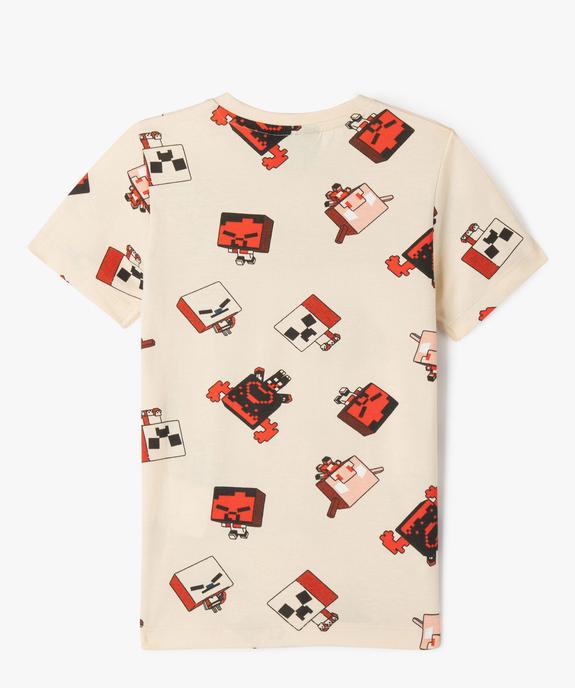 Tee-shirt manches courtes imprimé garçon - Minecraft vue5 - MINECRAFT - GEMO