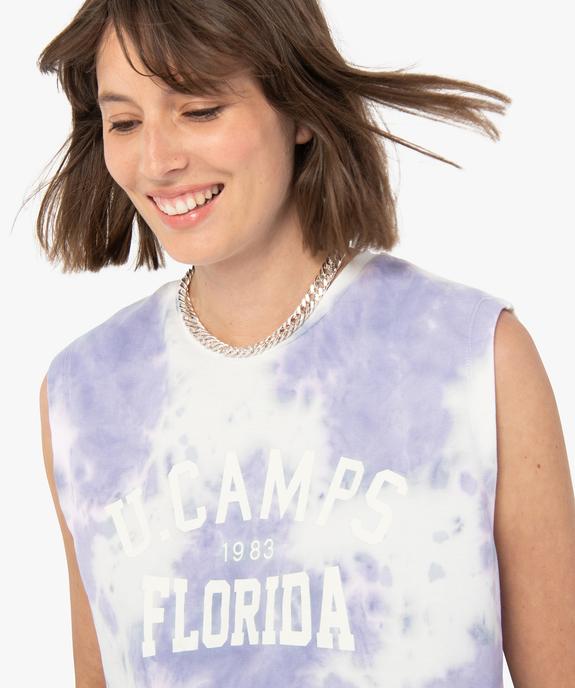 Débardeur femme esprit tie and dye – Camps United vue2 - CAMPS UNITED - GEMO