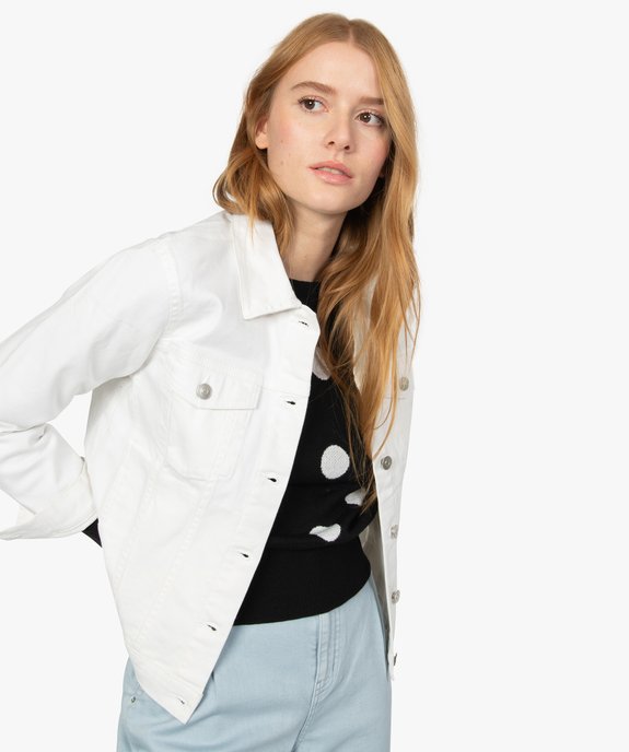 Veste femme en denim coupe cintrée vue2 - GEMO(FEMME PAP) - GEMO