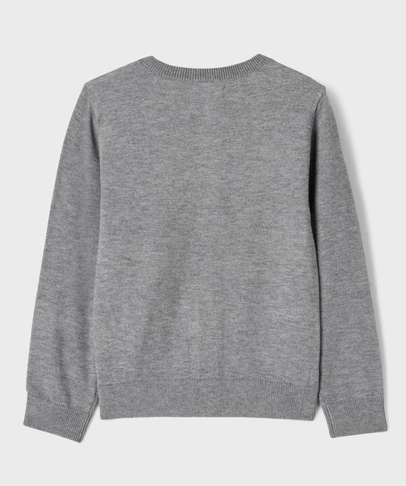 Gilet à col rond avec motifs chats fille vue3 - GEMO 4G FILLE - GEMO