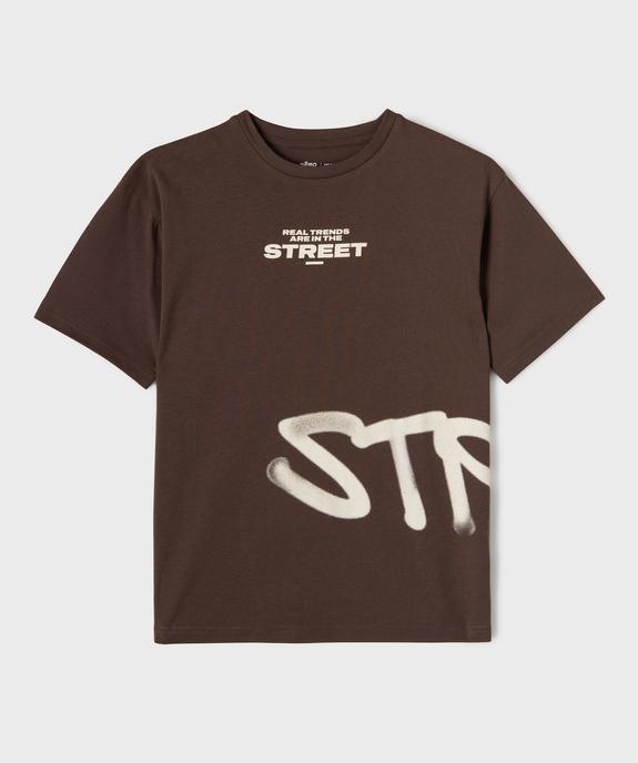 Tee-shirt manches courtes en coton imprimé devant et dos garçon vue1 - GEMO 4G GARCON - GEMO