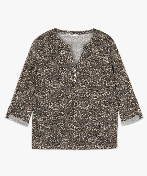 Tee-shirt femme avec manches ¾ avec smocks sur les épaules vue4 - GEMO 4G FEMME - GEMO