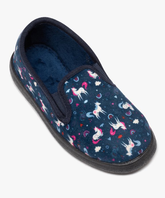 Chaussons fille en velours à motif licorne vue5 - GEMO 4G FILLE - GEMO