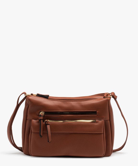 Sac besace souple à multiples poches zippées femme vue1 - GEMO (ACCESS) - GEMO
