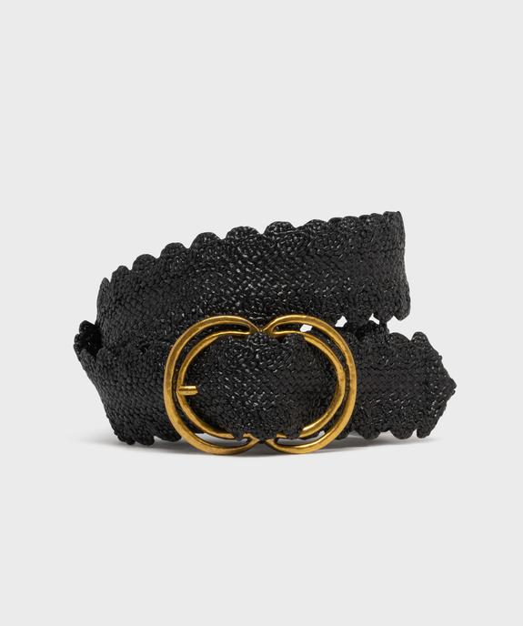 Ceinture large tressée et festonnée à grosse boucle fantaisie femme vue1 - GEMO (ACCESS) - GEMO