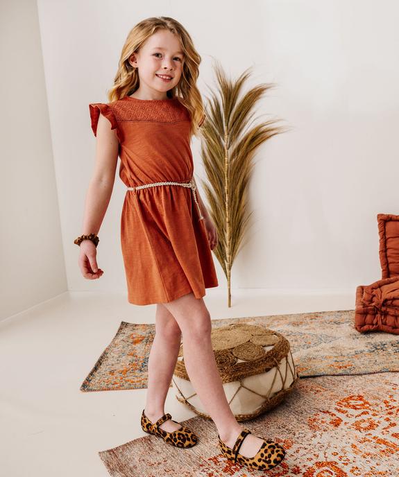 Robe fille en maille avec buste brodé et manches à volants vue10 - GEMO 4G FILLE - GEMO