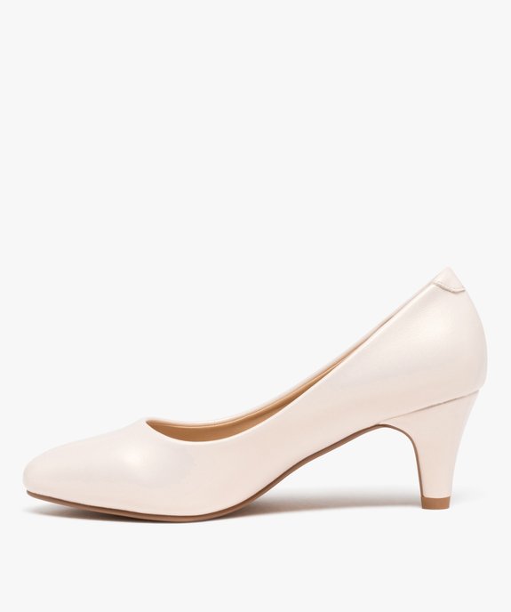 Escarpins femme unis à talon et reflets irisés vue4 - GEMO(URBAIN) - GEMO