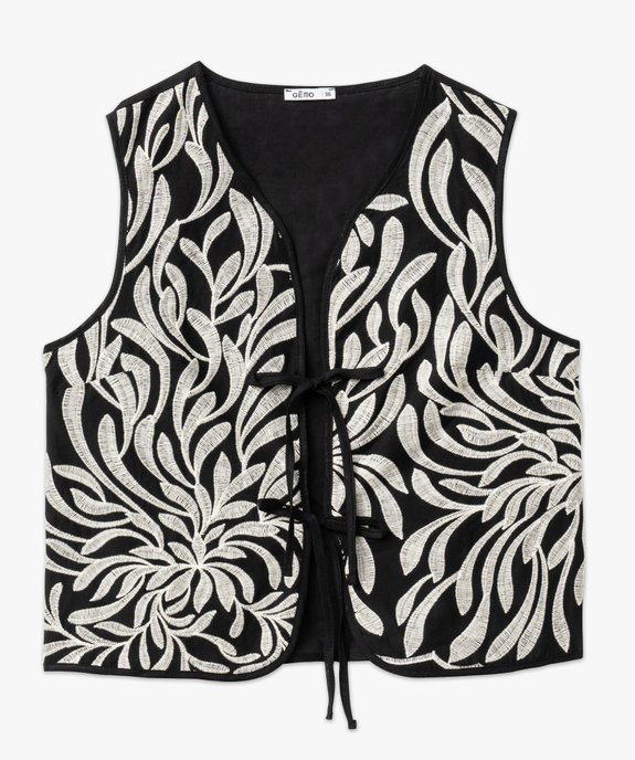 Gilet sans manches à motifs brodés femme vue4 - GEMO(FEMME PAP) - GEMO