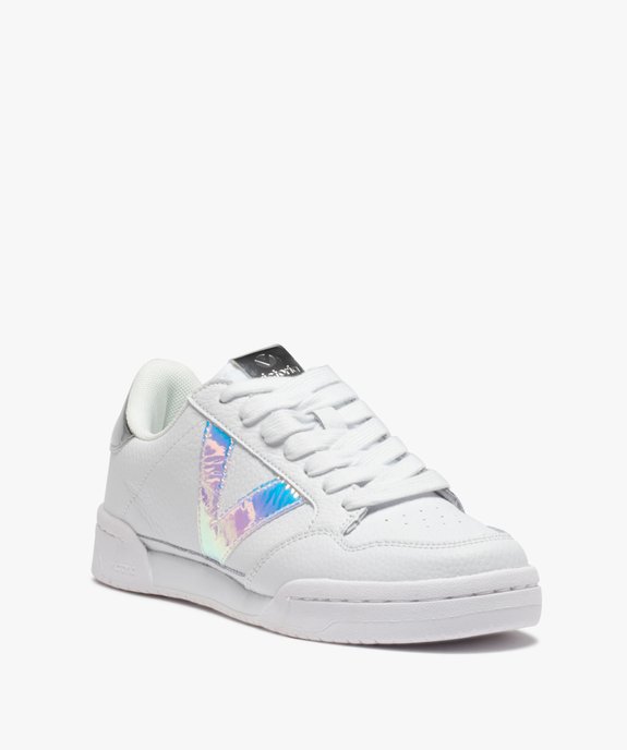 Baskets femme dessus cuir et détails brillants - Victoria vue2 - VICTORIA - GEMO