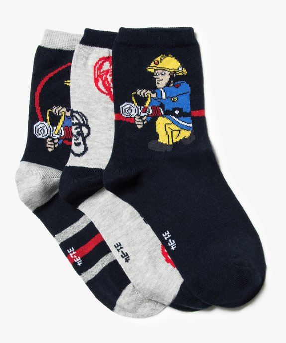 Lot de 3 paires de chaussettes hautes - Sam le pompier vue1 - SAM LE POMPIER - GEMO