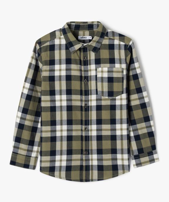 Chemise à carreaux avec poche poitrine garçon vue1 - GEMO (ENFANT) - GEMO
