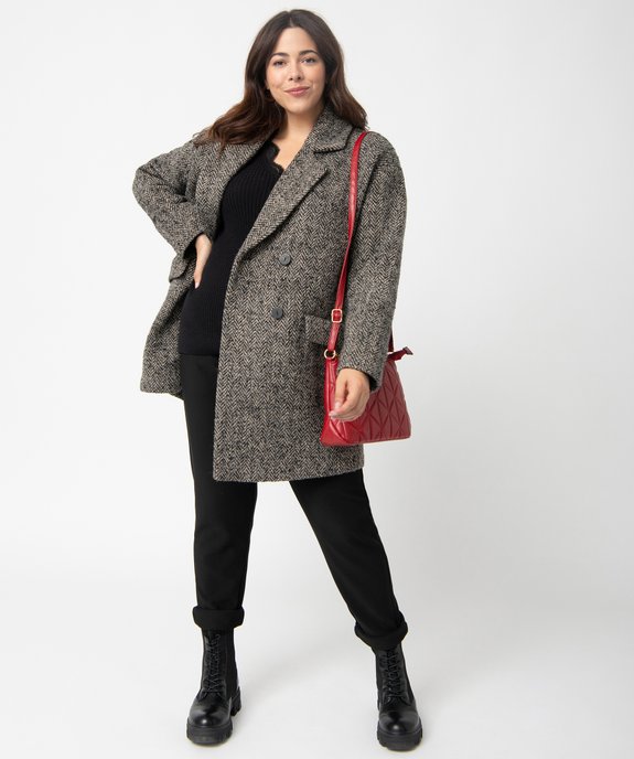 Manteau femme grande taille mi-long à chevrons vue5 - GEMO (G TAILLE) - GEMO