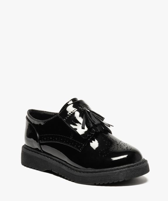 Mocassins fille vernis à patte frangée à scratch vue2 - GEMO (ENFANT) - GEMO