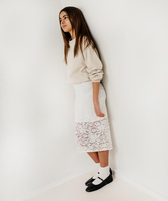 Jupe longue en dentelle fille vue3 - GEMO (JUNIOR) - GEMO