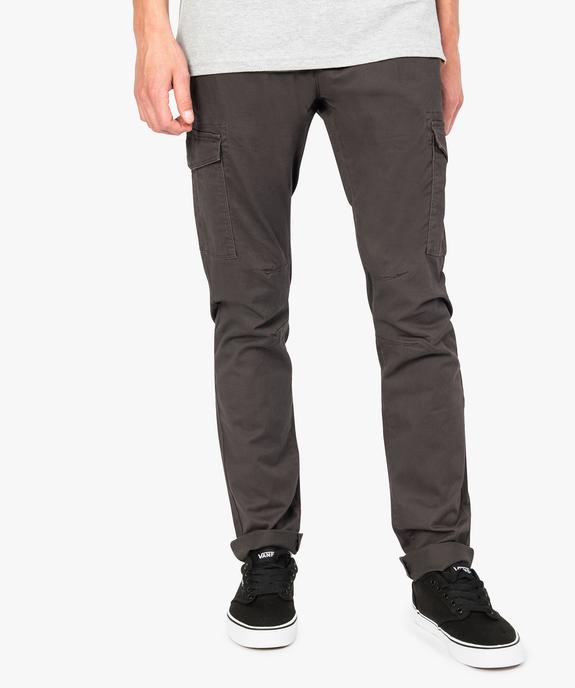 Pantalon en toile avec poches sur les cuisses vue1 - GEMO (HOMME) - GEMO