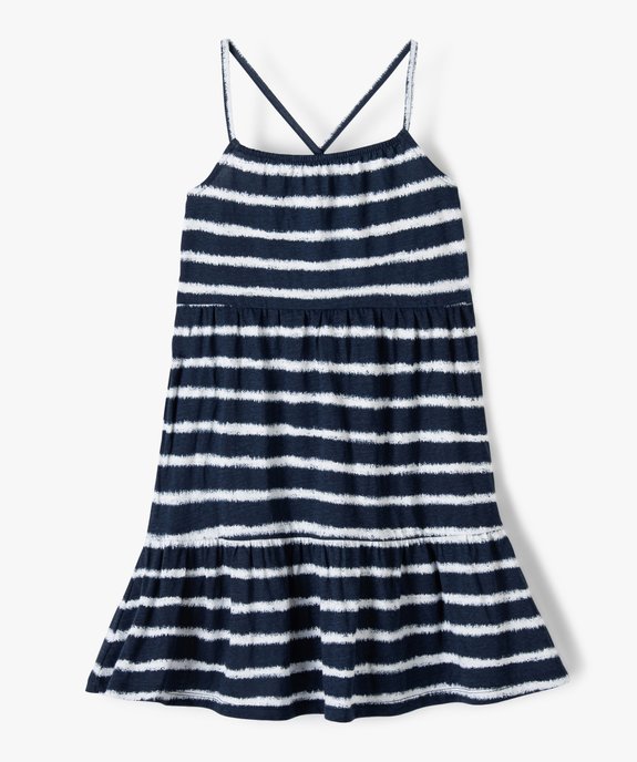 Robe fille ample à motif fleuri et fines bretelles croisées vue1 - GEMO (ENFANT) - GEMO