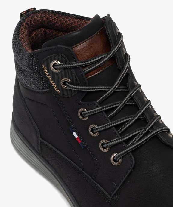 Baskets homme mid-cut casual  avec col moussé en maille vue7 - URBAN STEPS - GEMO