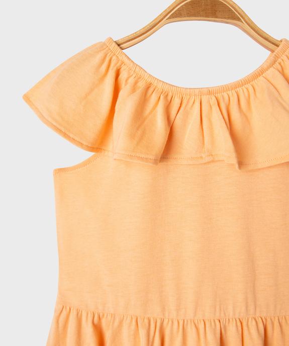 Robe à col volanté en jersey de coton bébé fille vue2 - GEMO 4G BEBE - GEMO