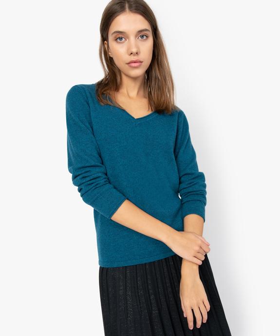 Pull femme en cachemire à col V vue1 - GEMO(FEMME PAP) - GEMO